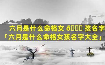 六月是什么命格女 🐘 孩名字「六月是什么命格女孩名字大全」